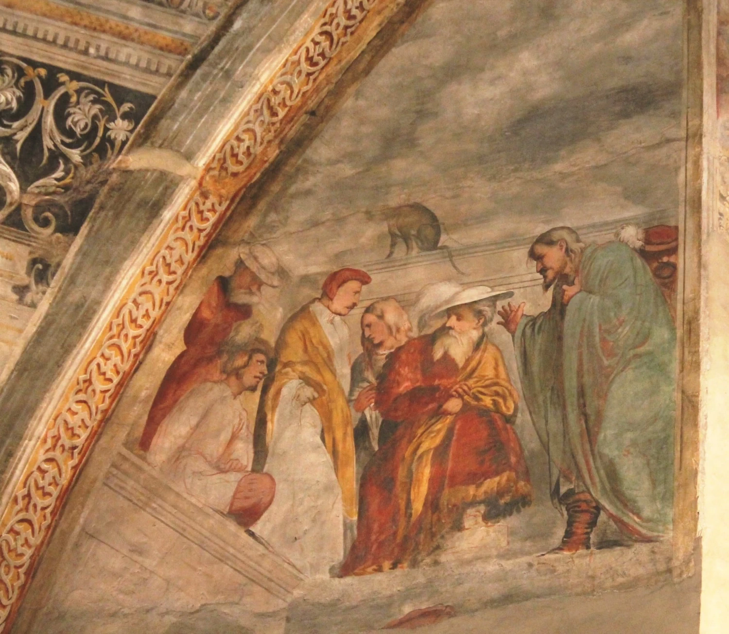 Il Romanino-322-Chiesa di S. Antonio a Breno, Brescia - Episodi da libro del profeta Daniele - dettaglio 14